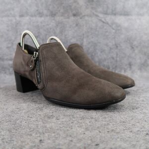 Munro Shoes Womens 8.5 Bootie Fashion Annee Professional Comfort Suede Brown Zip